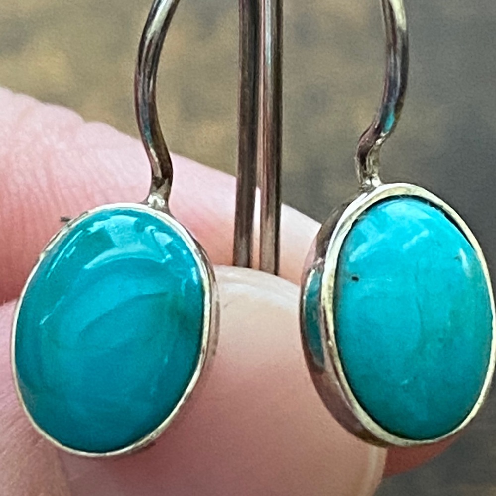 Handmade silver/turquoise earrings